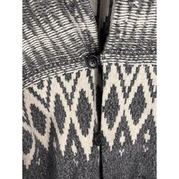 Men’s Gap Chunky Knit Lambs Wool Button Front Y2K Cardigan XL Grey - Picture 5 of 5